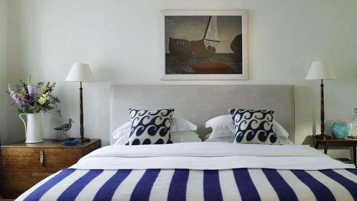 Bedroom With And Flower Vase And Lamp